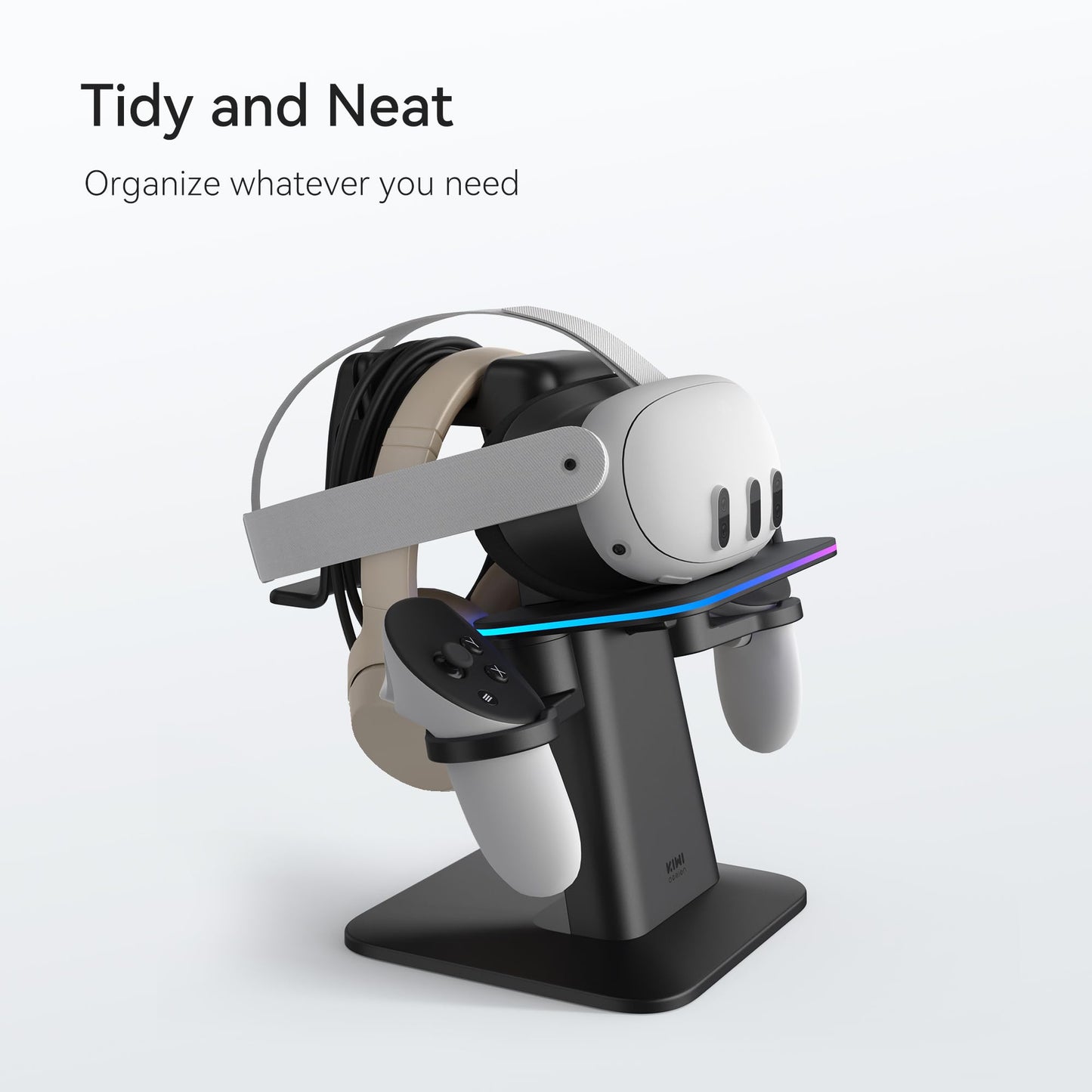KIWI design Charging Dock for Meta Quest 3S, Quest 3, Quest 2 or Quest Pro, Vertical Charging Stand, Accessories Made for Meta