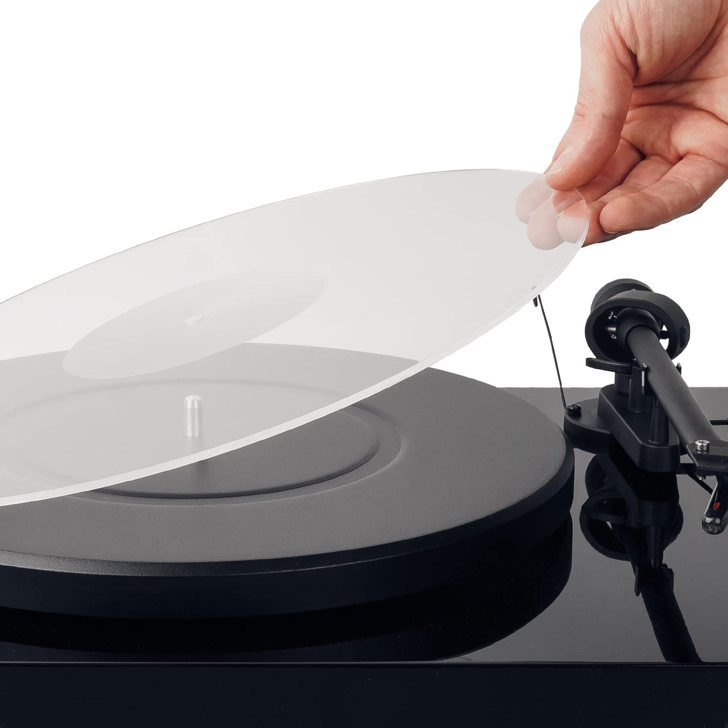 Hudson Hifi Acrylic Turntable Mat - Transparent - Enjoy Richest Tones, Crispest Sonic Clarity, Tightest Bass - 11.75    Anti-Sta
