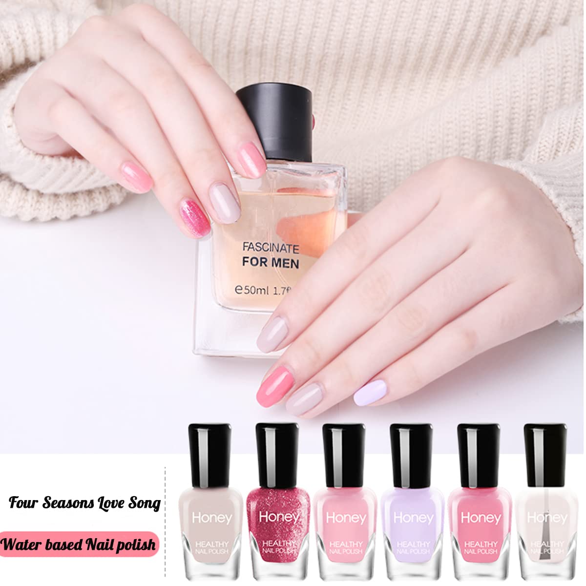 Tophany Non Toxic Nail Polish Set, Easy Peel Off and Fast Dry NailPolish Set for Pack, Eco Friendly & Organic Water Based Nail P