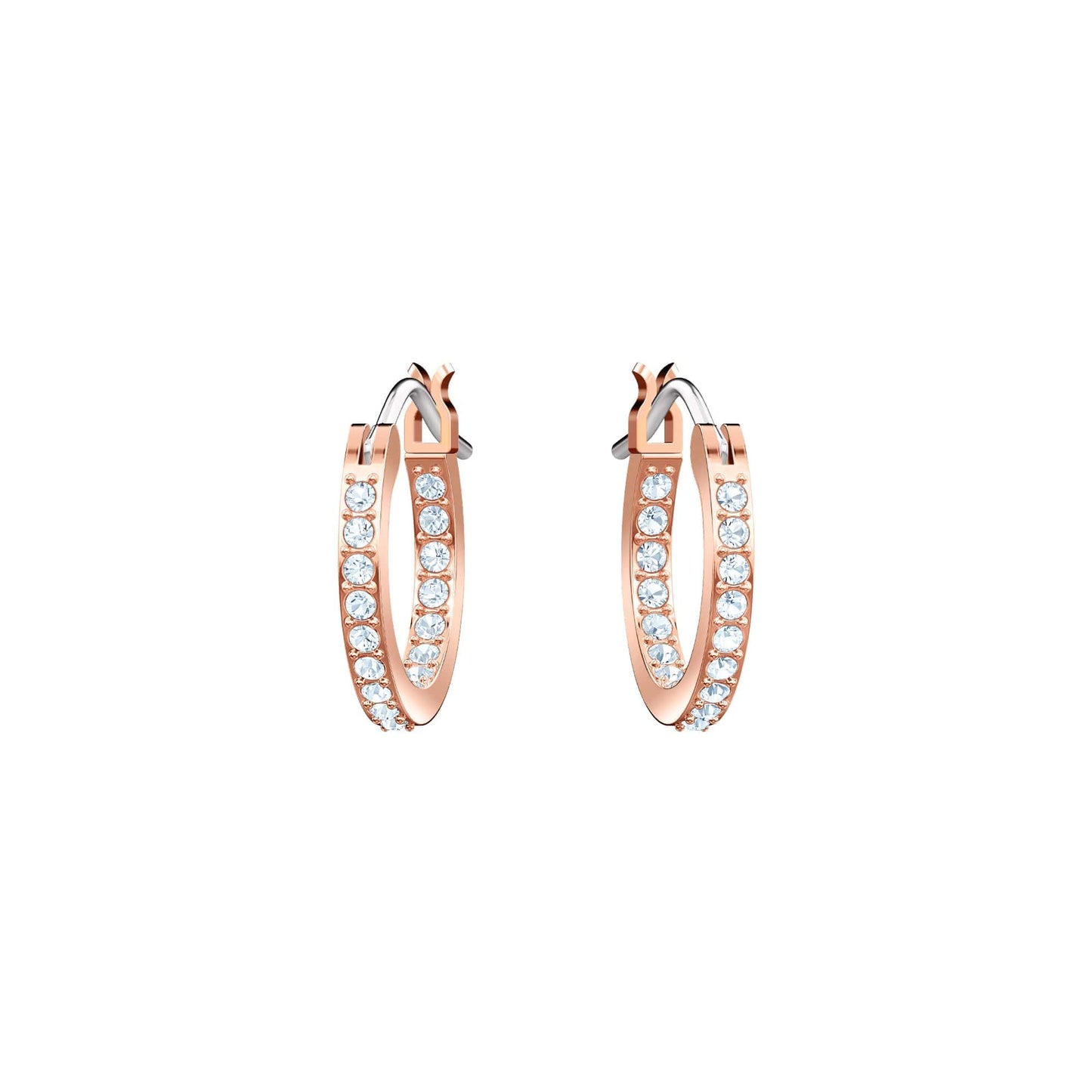 SWAROVSKI Unisex Symbolic Evil Eye Hoop Pierced Earrings, Rose-Gold Tone 5425857