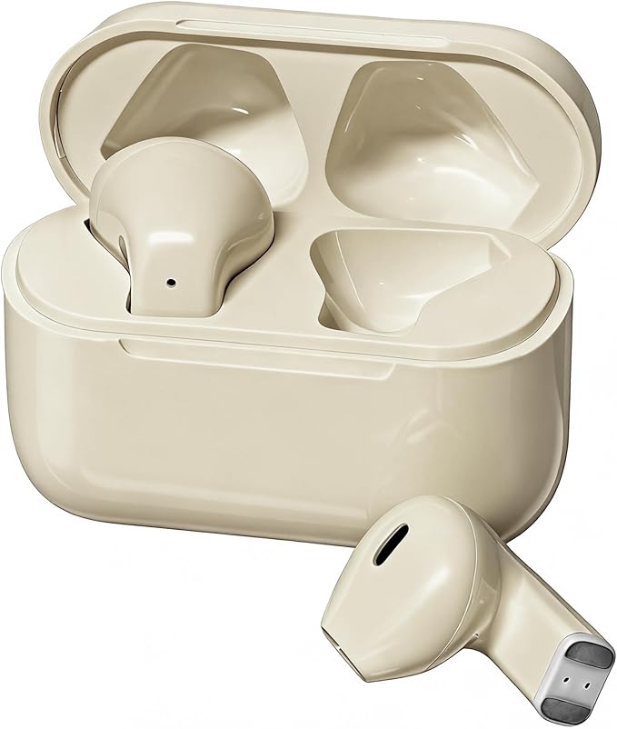 Anjetsun Wireless Earbuds for Daily Use, Semi-in-Ear Wireless Audio Headphones with Microphone, Touch Control, Type-C Char...