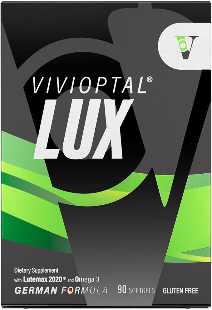 Vivioptal Lux, 90 Softgels, Adult Vitamins, Improve Visual Performance, Omega 3, Zinc, and Vitamin C & E, Multivitamin & Multimineral, Gluten Free, German Formula