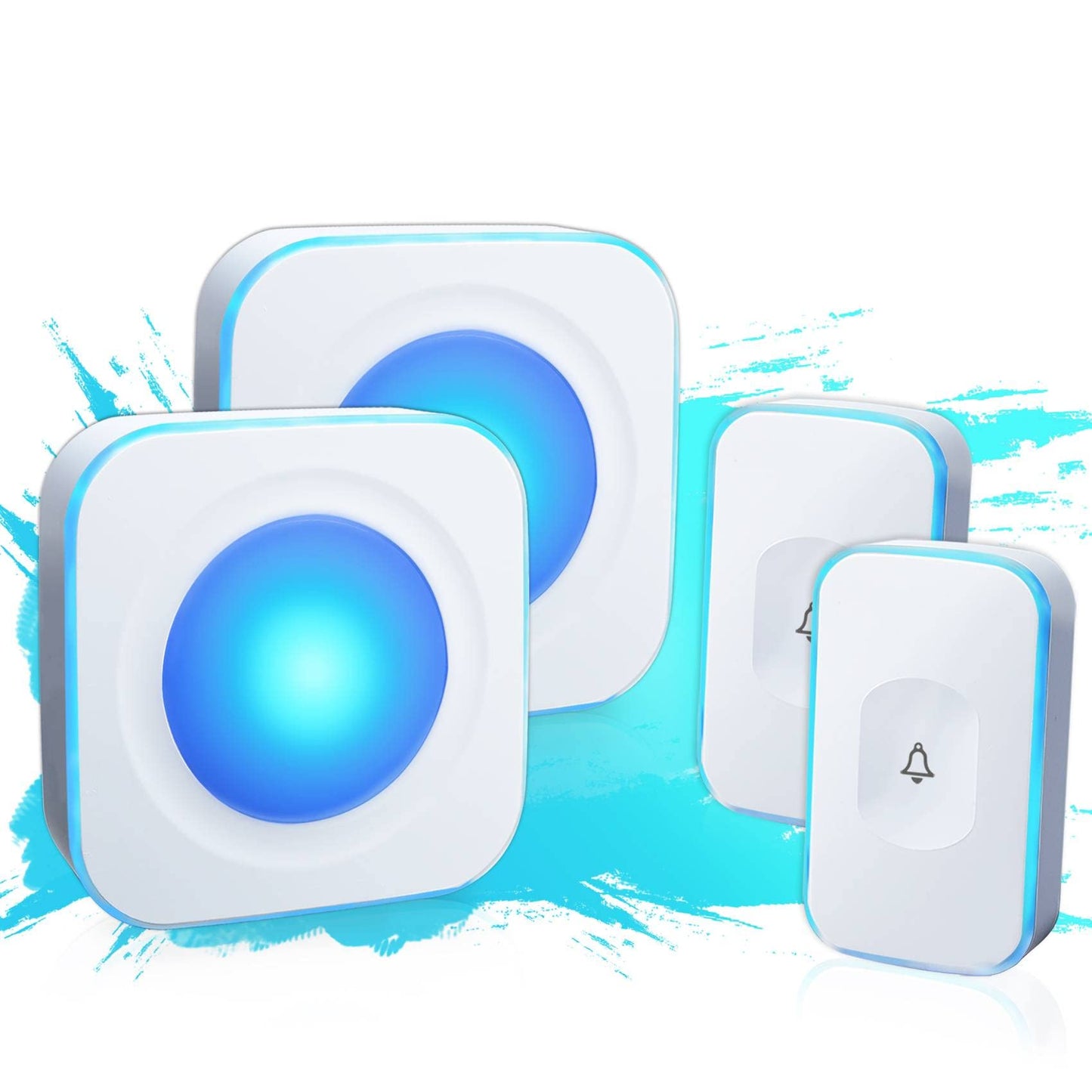Wireless Doorbell 1200 Feet Waterproof Door Bell With 2 Buttons With Different Tones Operating At 36 Melodies 4 Volume Levels Fl