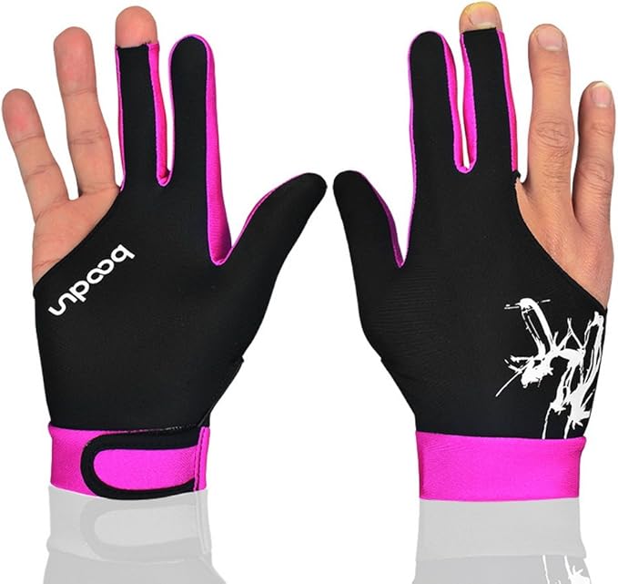 Anser M050912 Man Woman Elastic 3 Fingers Show Gloves for Billiard Shooters Carom Pool Snooker Cue Sport - Wear on The Rig...