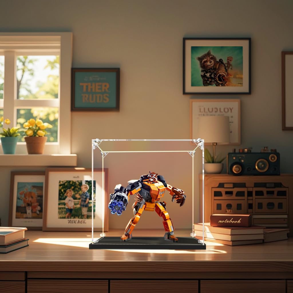 Clear Acrylic Display Case, Self-Assemble Showcase for Collectibles, Action Figures, Dolls, Toys - Alternative Glass Box for Commemorative Gifts (11x11x11 inch, 28x28x28 cm)