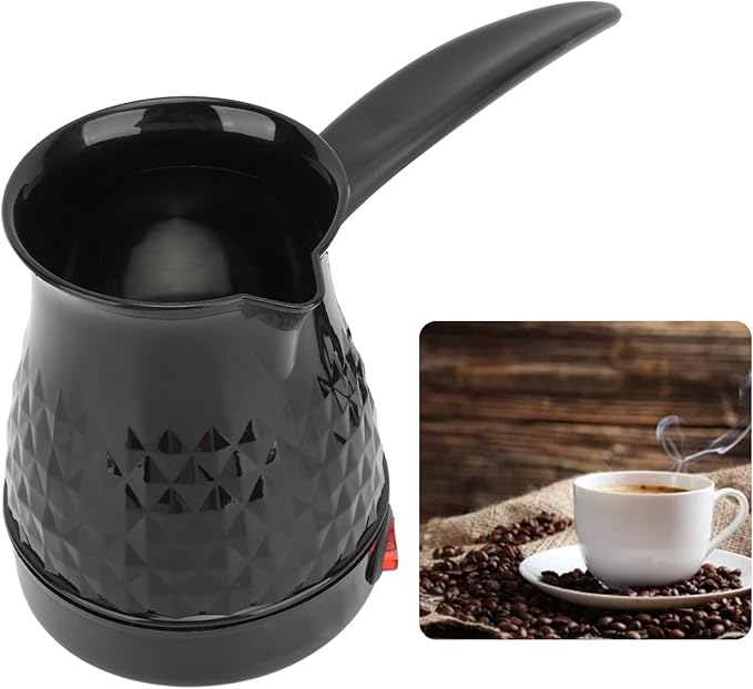 Turkish Coffee Pot, 600ml Electric Turkish Coffee Maker, ABS and Stainless Steel Turkish Coffee Machine with Removable Handle as Accessory for Heating Water and Others