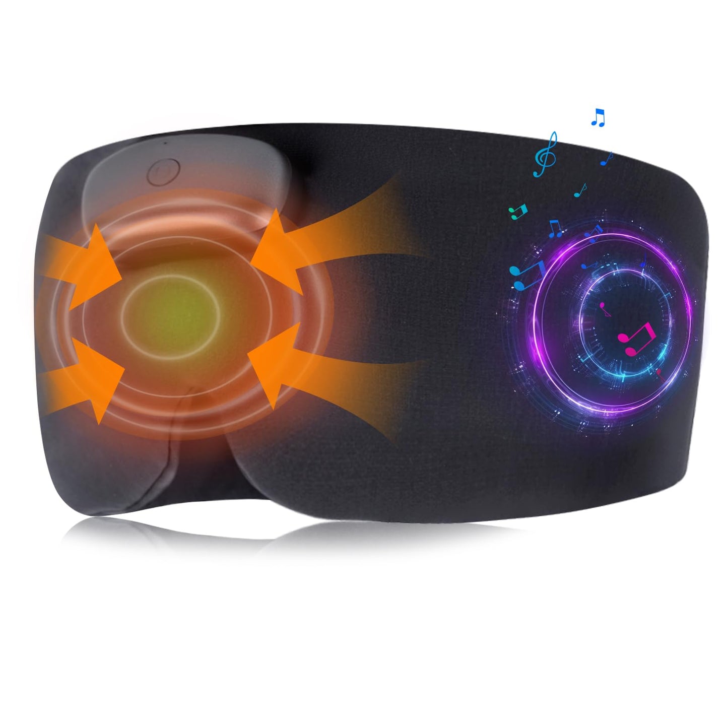 Heated Sleep Mask with Bluetooth Headphones, Cordless Rechargeable Heating Eye Mask with Adjustable Heart Timer Music, Washable Sleeping Mask with Bluetooth Headphones for Dry Eyes (Blue)