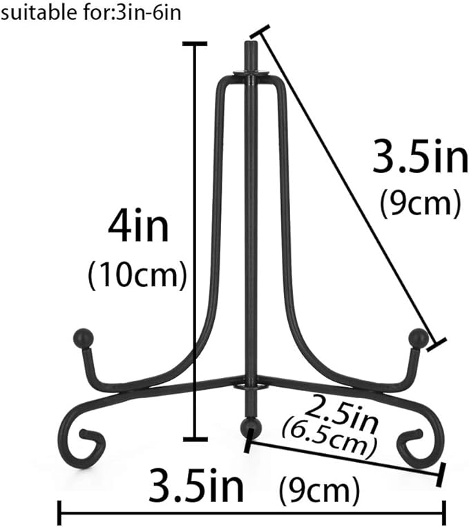 LIONWEI LIONWELI 4 Inch Black Iron Plate Stand Holder Easel Display Stand for Plate?Picture?Photo and More,4 pcs.