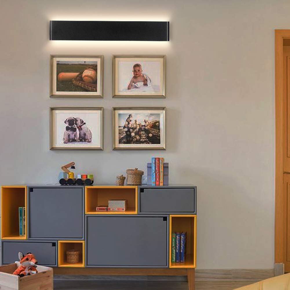 Ralbay 24 Led Wall Sconce - 20W Black Vanity Light, Modern Aluminum Design, Warm White 2700-3200K