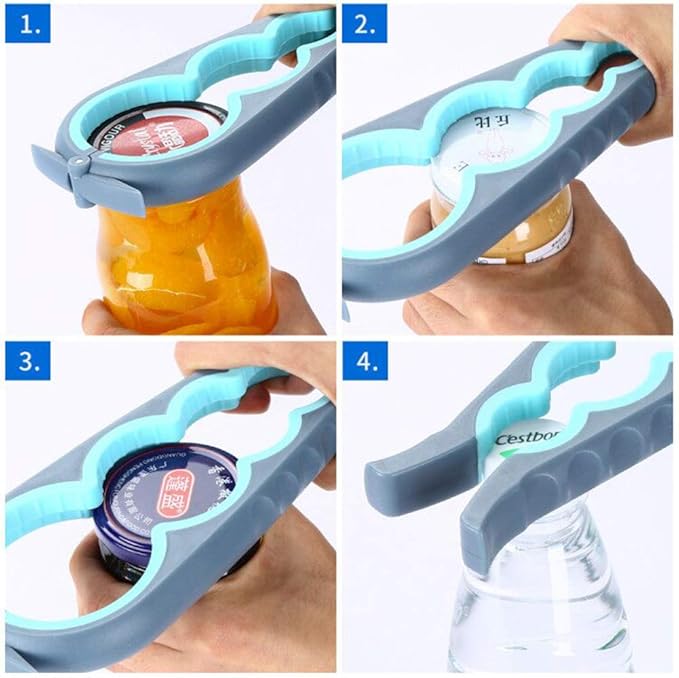 Jar Opener Can Opener Bottle Opener for Seniors, Arthritis Hands and Anyone with Low Strength, Arthritis Jar Openers Get Lids Off Easily(Blue)