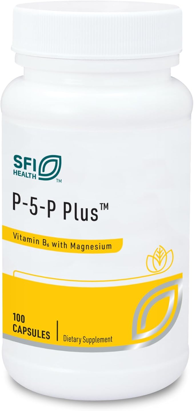 Klaire Labs P-5-P Plus Magnesium - 30 Milligrams of Bioactive Vitamin B6 Pyridoxal-5-Phosphate with TRAACS Magnesium, Hypoallergenic (100 Capsules)