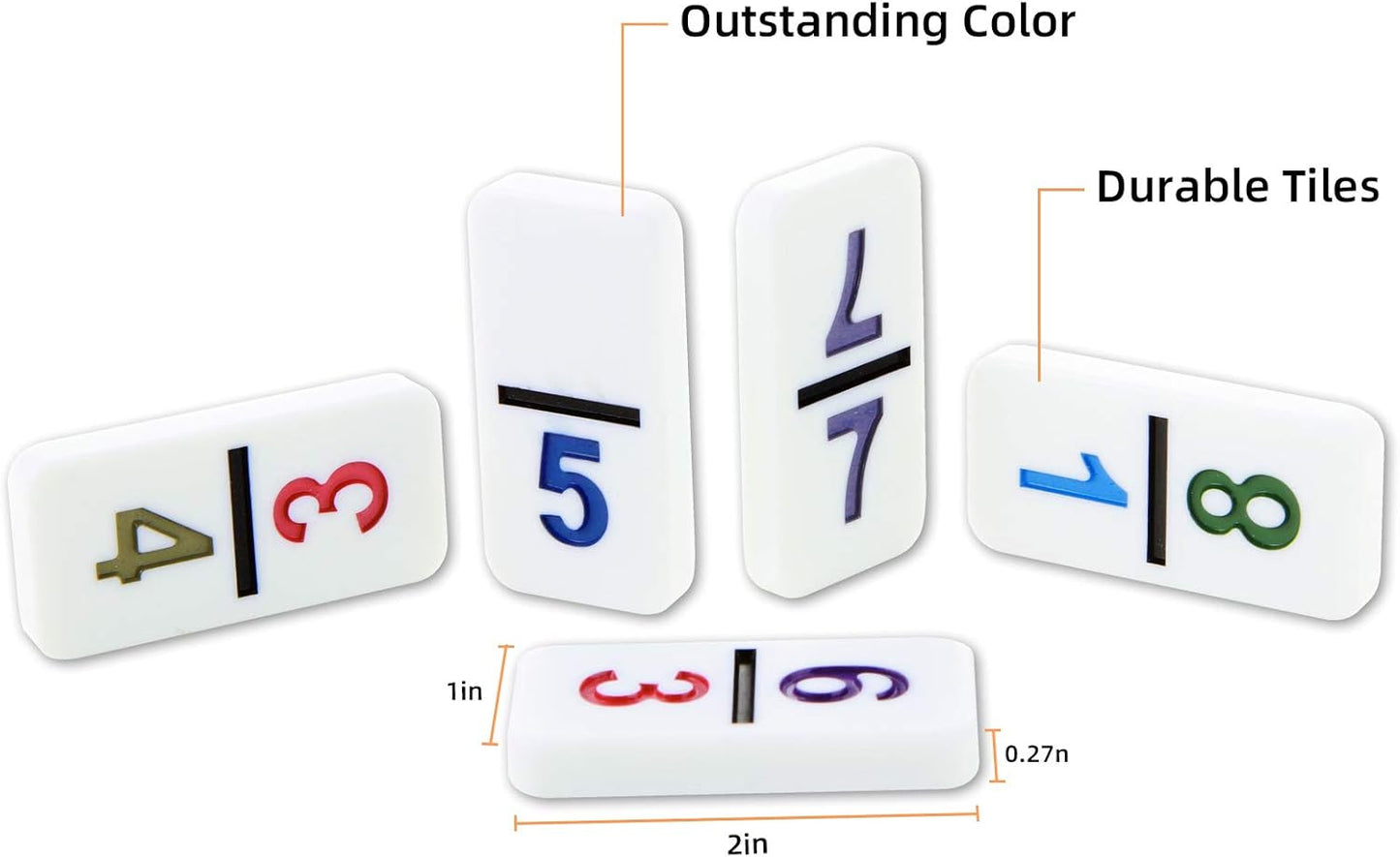 NOLIE Mexican Train Game, Double 12 Domino Set, Colored Number Dominoes with Aluminum Case