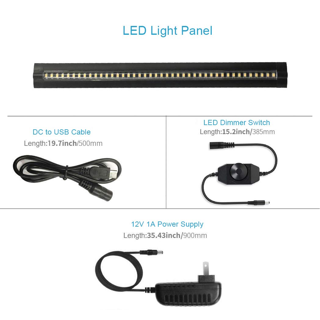Ledlightsworld 13 Led Under Cabinet Light, Dimmable 3000K Warm White, Ultra Thin, Aluminum, Model Llw-Ww30Cm1P12V5W-B