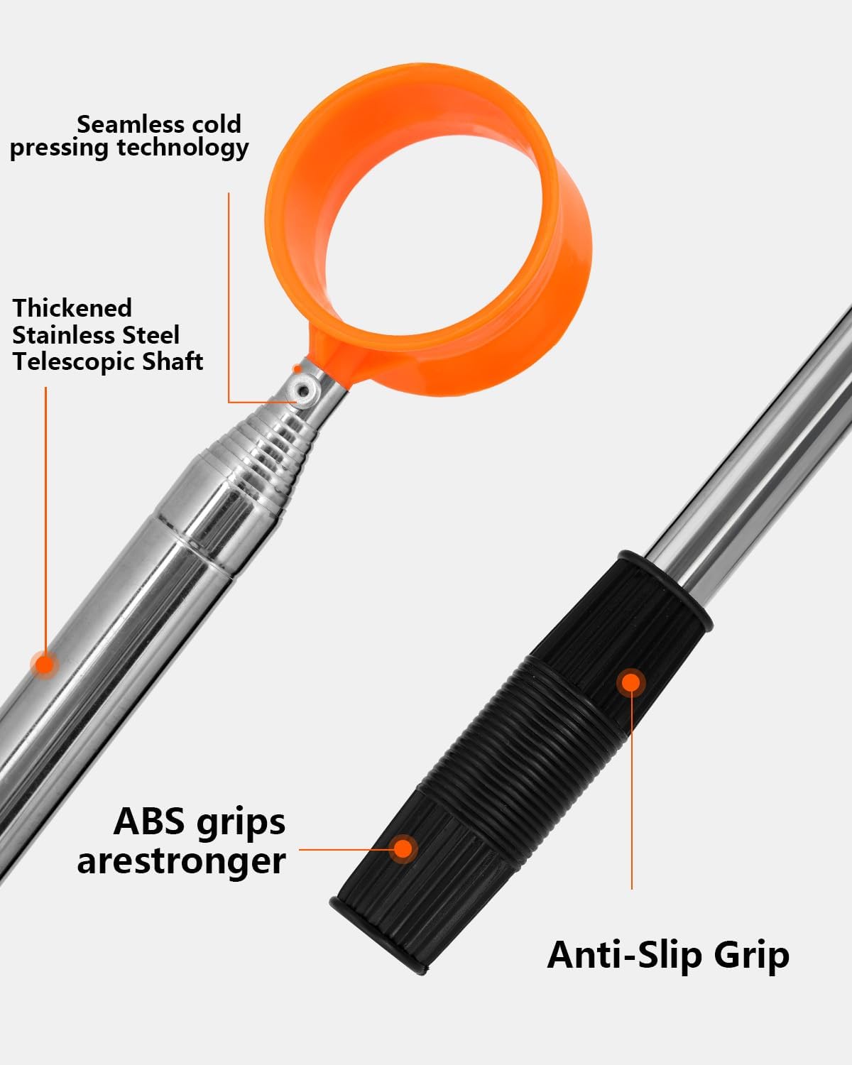 Telescopic Golf Ball Retriever (9/12ft) | Picker Upper Tool | Premium Stainless Steel & Double-Sided Head