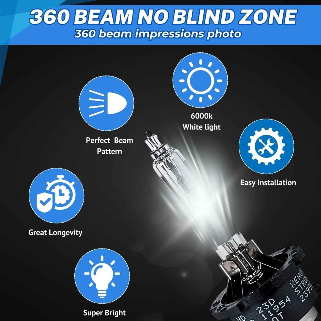 SOCAL-LED D2R HID Bulbs 35W AC Xenon Headlight Replacement 8000K Iceberg Blue
