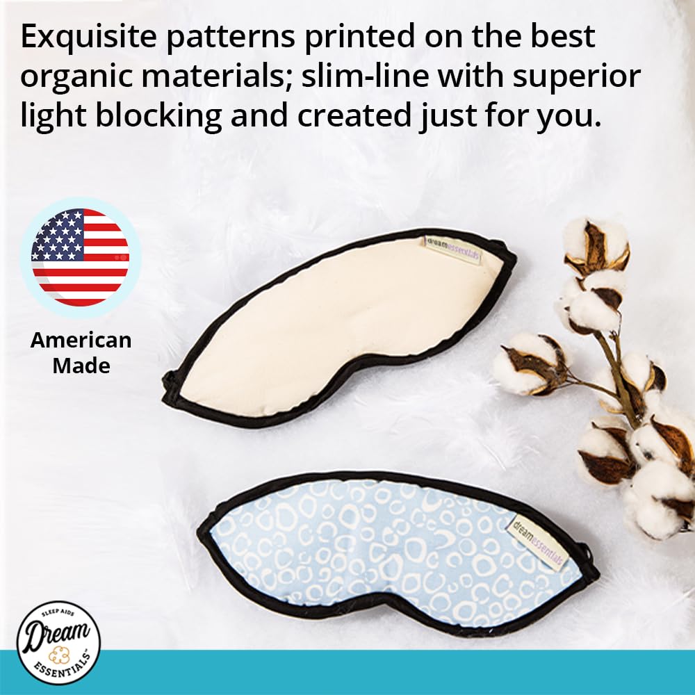 Dream Essentials® Natura Organic Cotton Sleep Mask (Midnight Black) Made in The USA