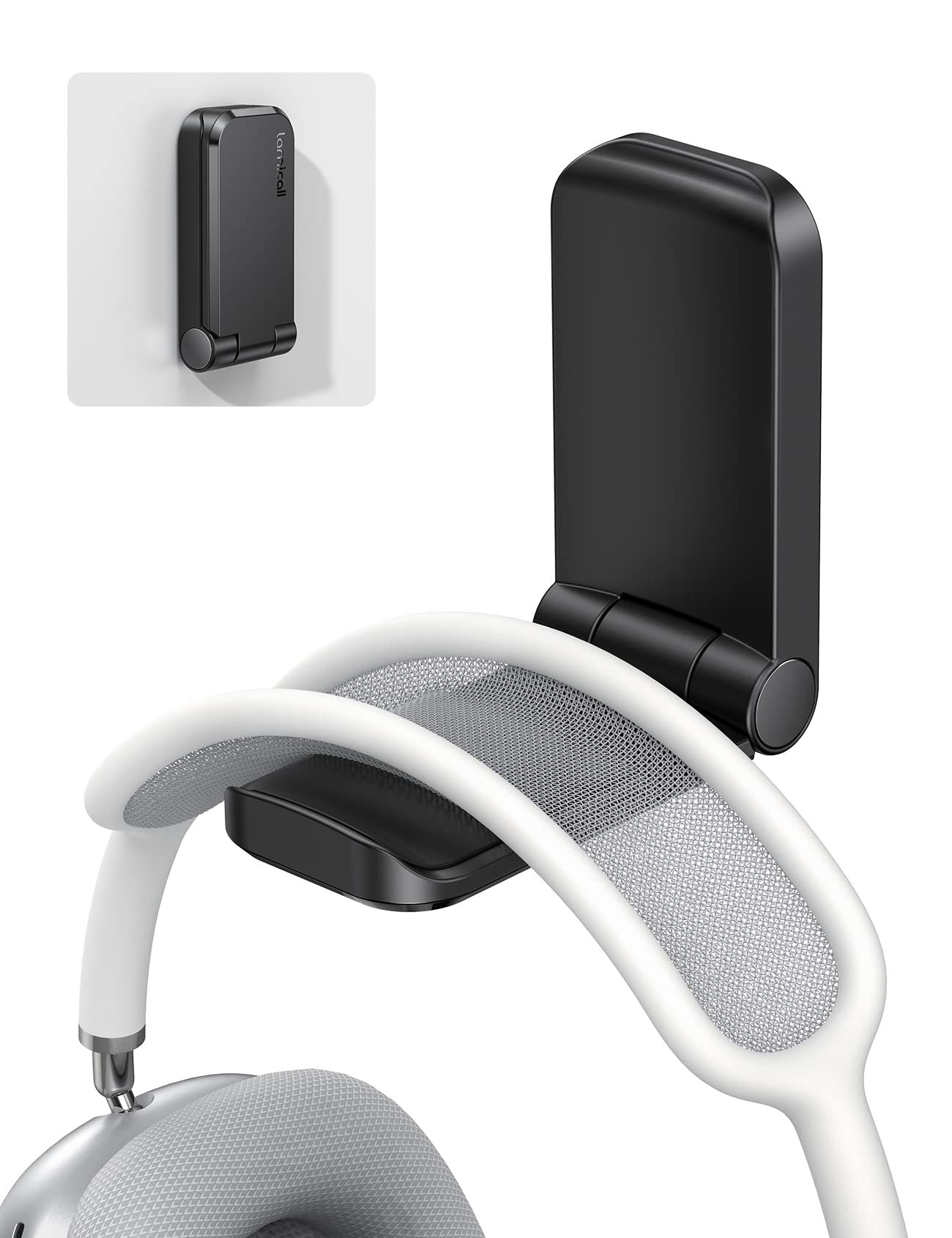 Lamicall Headphone Stand, Sticky Headset Hanger - Adhesive Headphone Holder Hook Mount, Headset Stand Holder Clip Under Desk, Ea