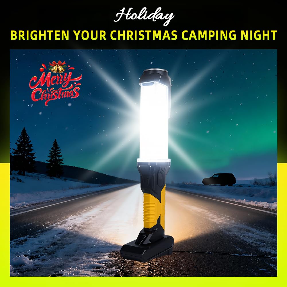 WARSUN Rechargeable COB LED Work Light-Magnetic Hands-Free Trouble Light with Hook, IPX4 Waterproof for Garage Repair, Mens Gifts-Emergency Light Tool for Adults Men Dad (Yellow)