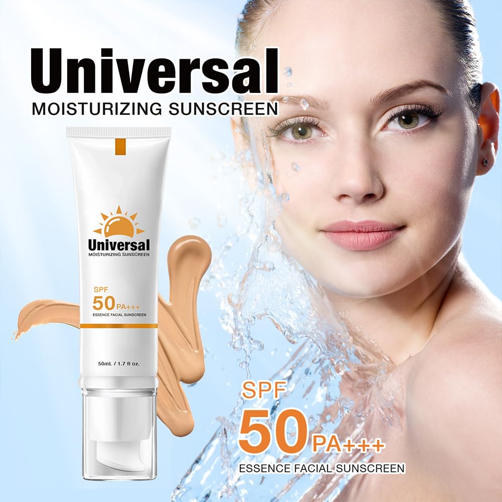 Tinted Sunscreen For Face SPF 50, Universal Protector Solar 50 Moisturizer, Hydrating Sun Essence Face Sunscreen, UV Defense, Tr