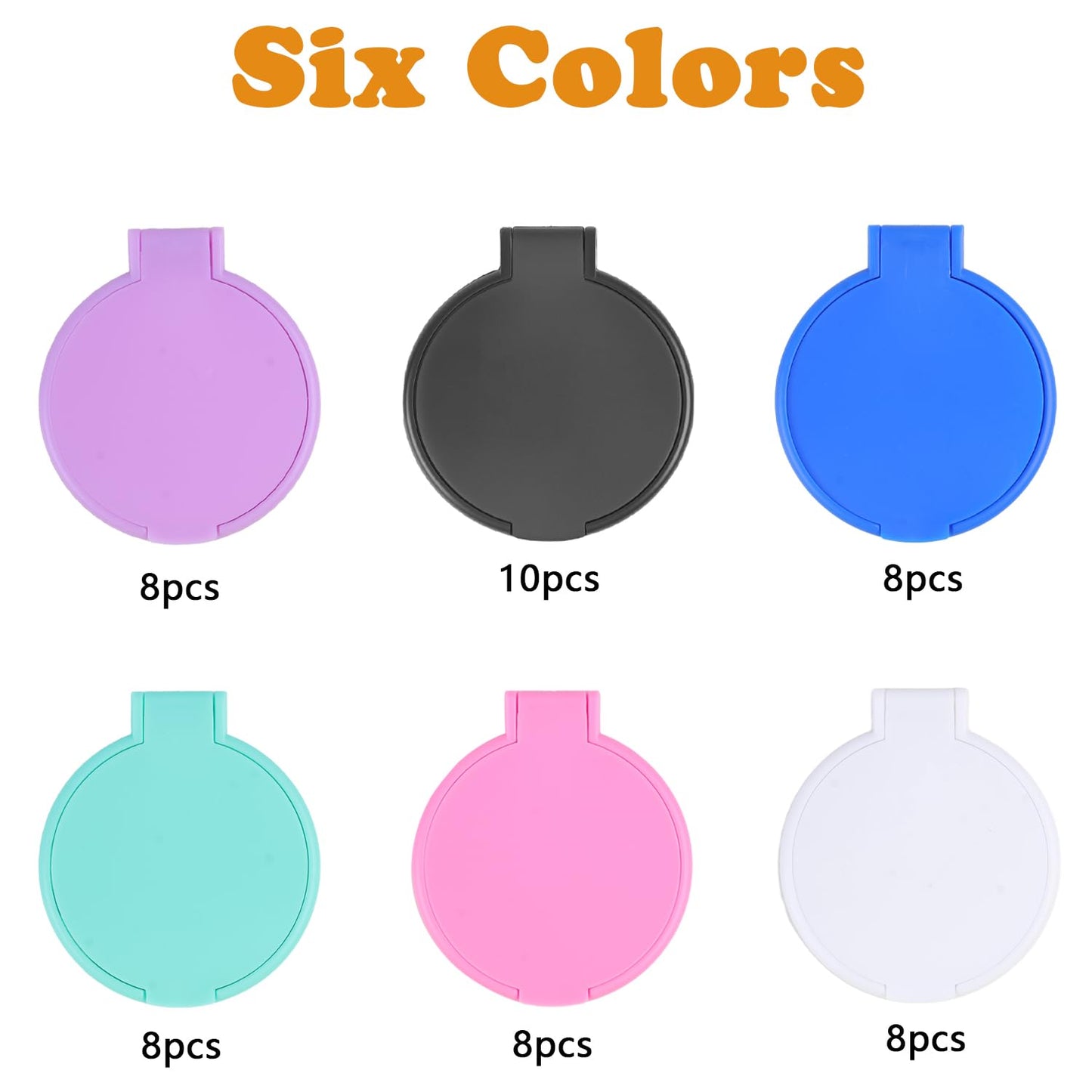 50 Pack Mini Compact Mirror Bulk Round Makeup Mirror, Compact & Travel Mirrors Small Folding Mirror Portable Pocket Mirror for P