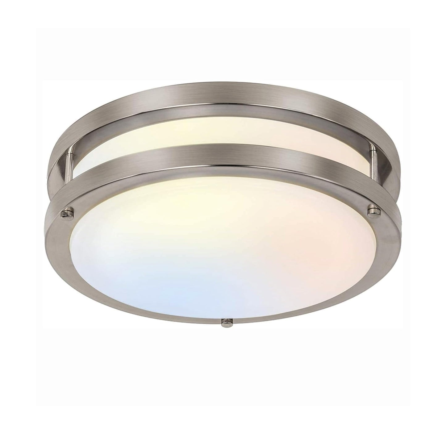Hykolity 10 inch Flush Mount LED Ceiling Light, 17W 1100lm, Adjustable 2700K-5000K, Brushed Nickel, Model C10BNB-