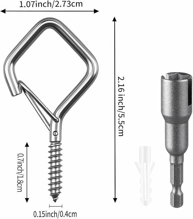 40 Pcs 304 Stainless Steel Eye Screw Hooks for Hanging Heavy Duty.Windproof Ceiling Hooks for Hanging Plants,Cup,Wind Chime,Bird Feeders,Christmas String Lights at Indoor&Outdoor 2.2 Inch