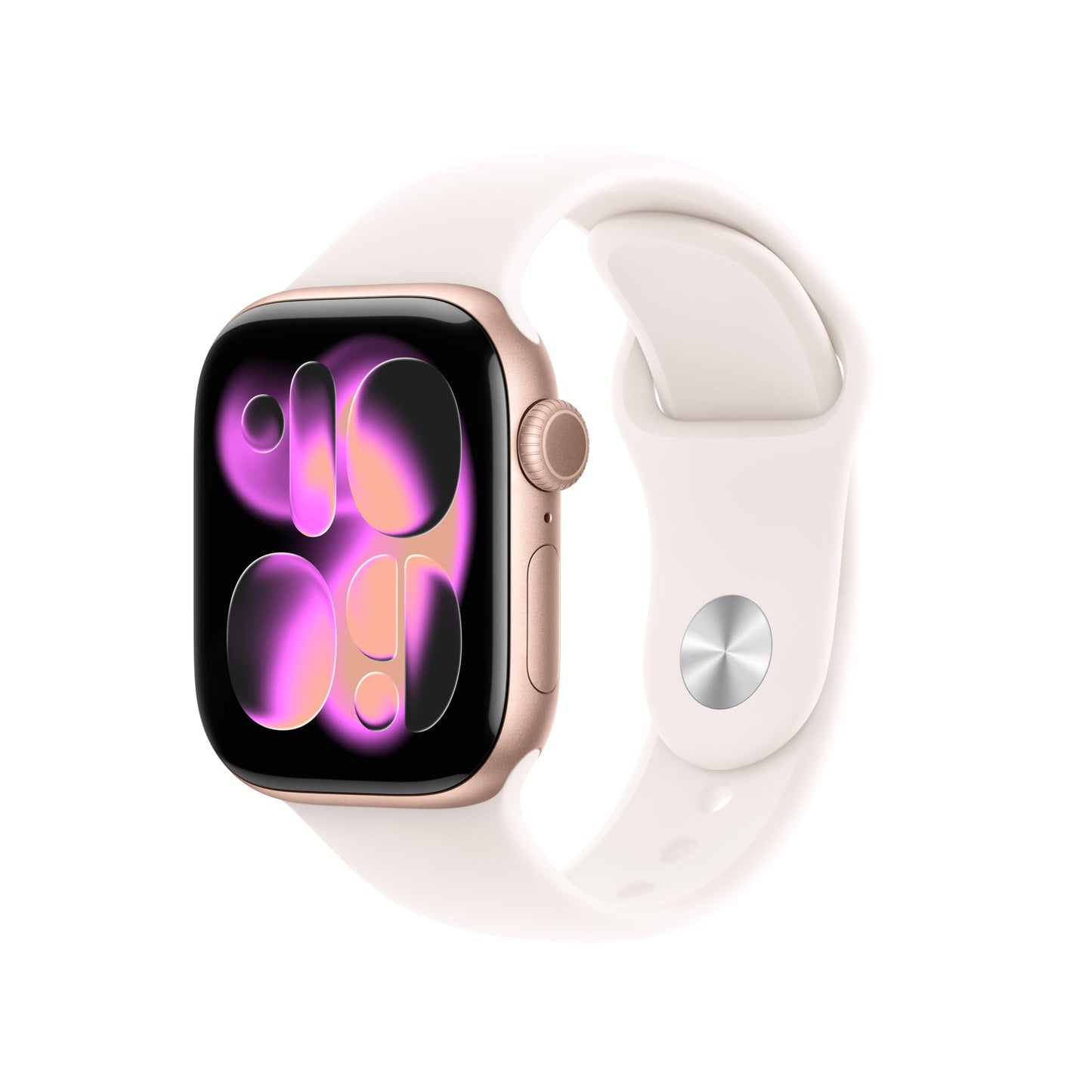 Apple Watch Series 11 [GPS + Cellular 42mm] Smartwatch with Rose Gold Aluminum Case w Light Blush Sport Band - S/M. Sleep Score,