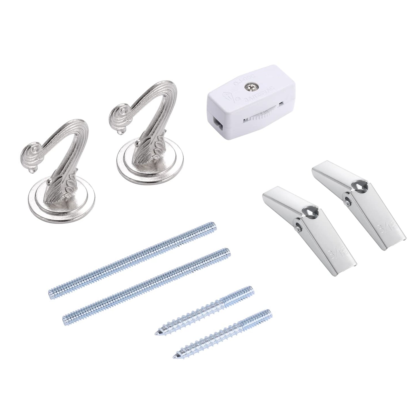 Canomo Swag Lighting Kit With 12 Feet Chandelier Chain And 15 Feet Cord  Instructions Included For Chandelier  Pendant Light And Ceiling Fan Light  Silver