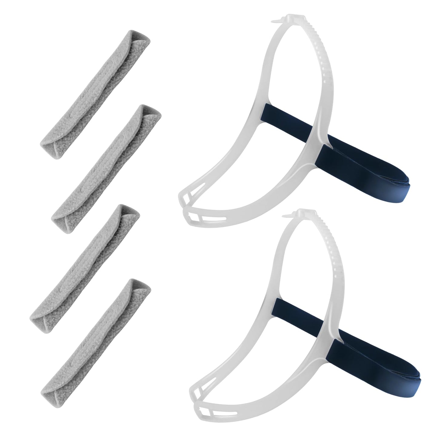 2 Pack CPAP Headgear with Silicone Frame Compatible with ResMed Swift FX Nasal Pillow Mask, CPAP Head Strap kit Including Adjustable Silicone Frame & Elastic Back Headgear & 2 Soft Strap Wraps