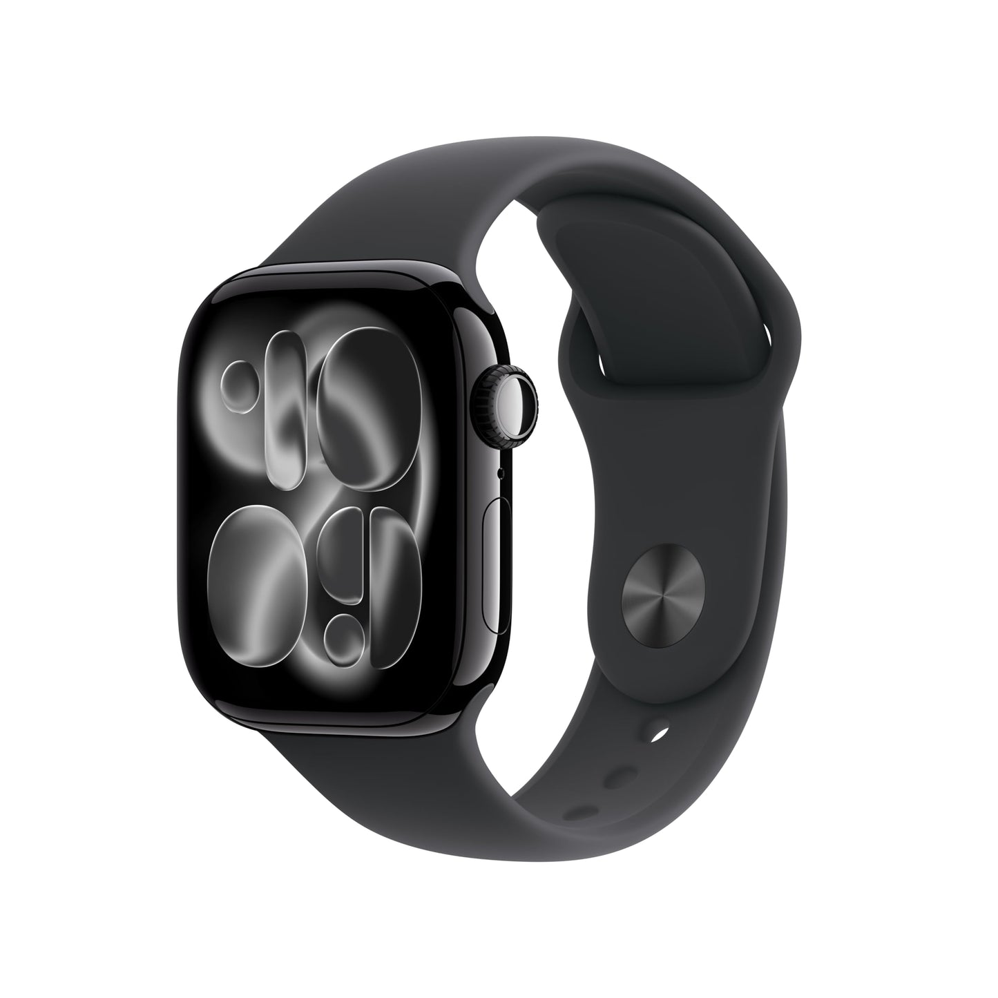 Apple Watch Series 11 [GPS + Cellular 42mm] Smartwatch with Jet Black Aluminum Case with Black Sport Band - S/M. Sleep Score, Fi