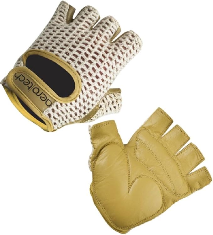 AERO|TECH|DESIGNS | Crochet Cycling Gloves | Gel Padded Palms | Natural Leather and Cotton