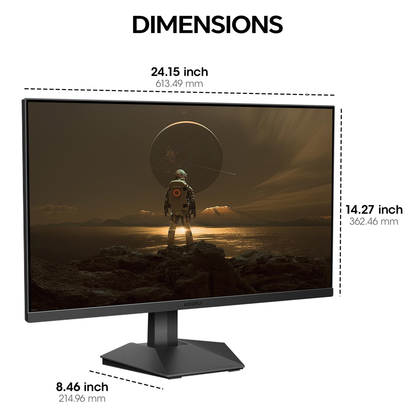 KOORUI Gaming Monitor, 27" 200Hz 1ms Fast IPS Computer Monitor, FHD HDR400 Display, 90% DCI-P3 Color Gamut PC Screen, Adaptive Sync, Ultra Slim Frame, VESA Mountable, HDMI 2.0, DP 1.4, G2711P