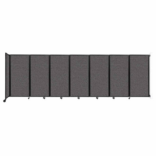 Wall-Mounted Folding Room Divider 360 | Adjustable Widths | Locking Wheels | Room Separator | Up to 19'6" Wide x 6' Tall Charcoal Gray Fabric Panels