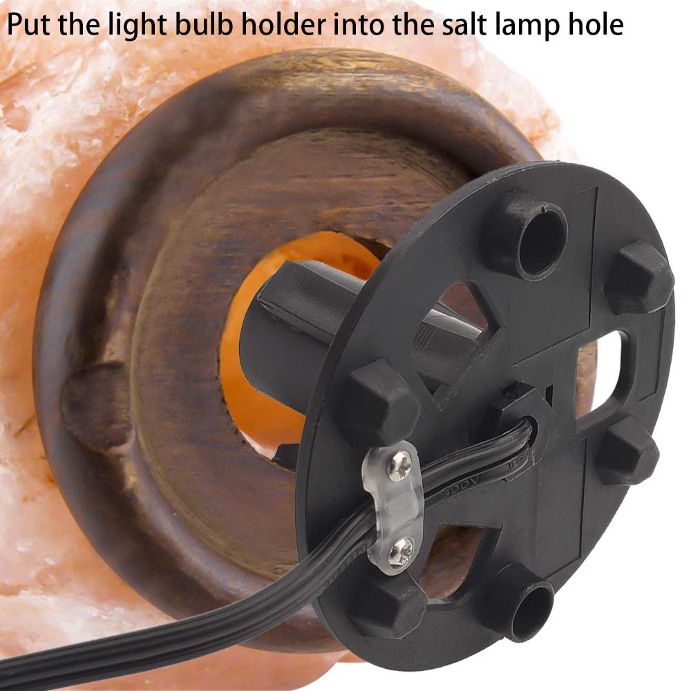 New Orange Heart Himalayan Salt Lamp Cord With Dimmer Switch And Bulbs  6Ft Original Replacement Cord With Base Assembly 3.35 Inches  6-Pack 15 Watt E12 Halogen Salt Lamp Bulbs For Salt Rock Lamp