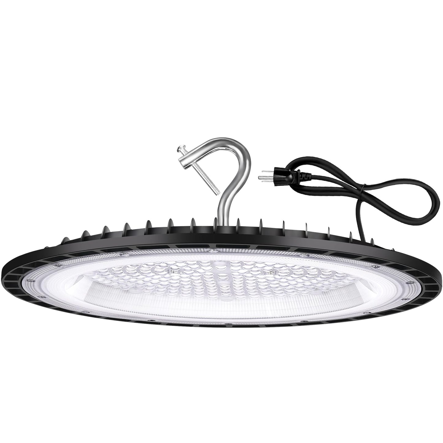 Yanycn 200W Ufo Led High Bay Light Fixture 120Vac 30800Lm 5000K Daylight Commercial Shop Bay Lighting [850W Mh/Hps Equiv.] Us Plug Area Lighting For Garage/Warehouse/Barn/Gym/Factory/Workshop