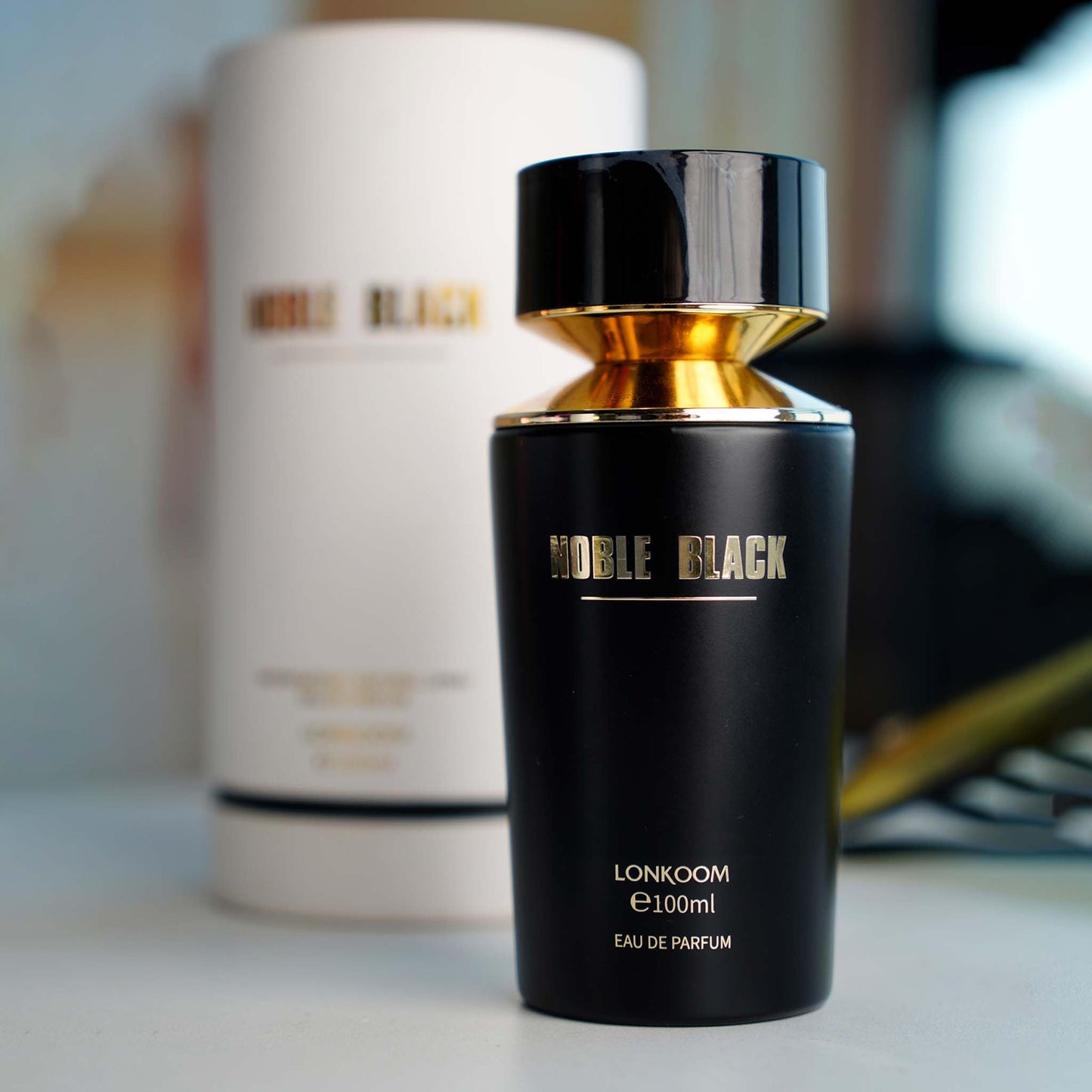 LONKOOM Noble Black Perfume for Women Men, 3.4 Fl Oz/100ml Floral Fruity Perfumes Eau de Parfum Spray Unisex Long-Lasting Fragrance, Lavender Grapefruit Pepper Cedar Wood Tuberose Jasmine Moss Leather