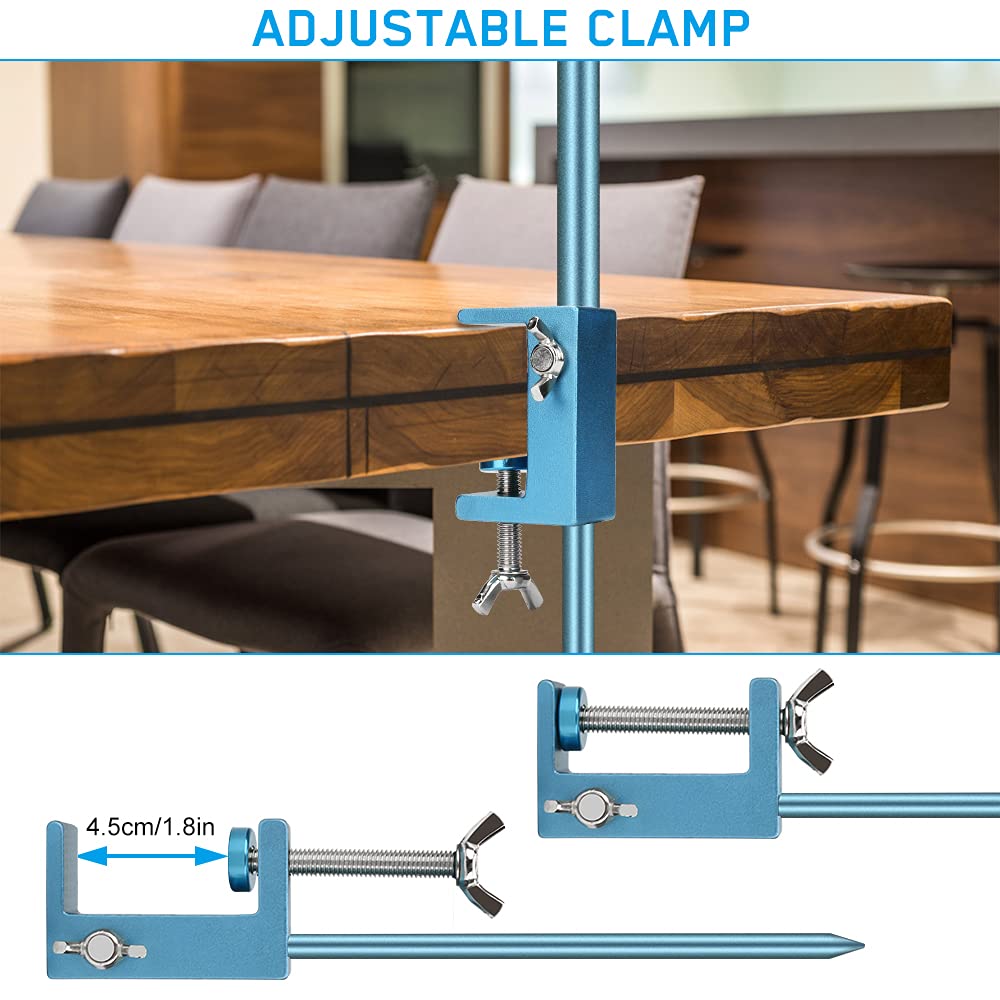Wior Camping Lantern Stand  47 Inch Collapsible Aluminum Alloy Lamp Stand With Stake And Hook  Height Adjustable Lantern Pole Hanger For Outdoor Picnic  Fishing  Backpacking  Camping  Bbq - Navy Blue