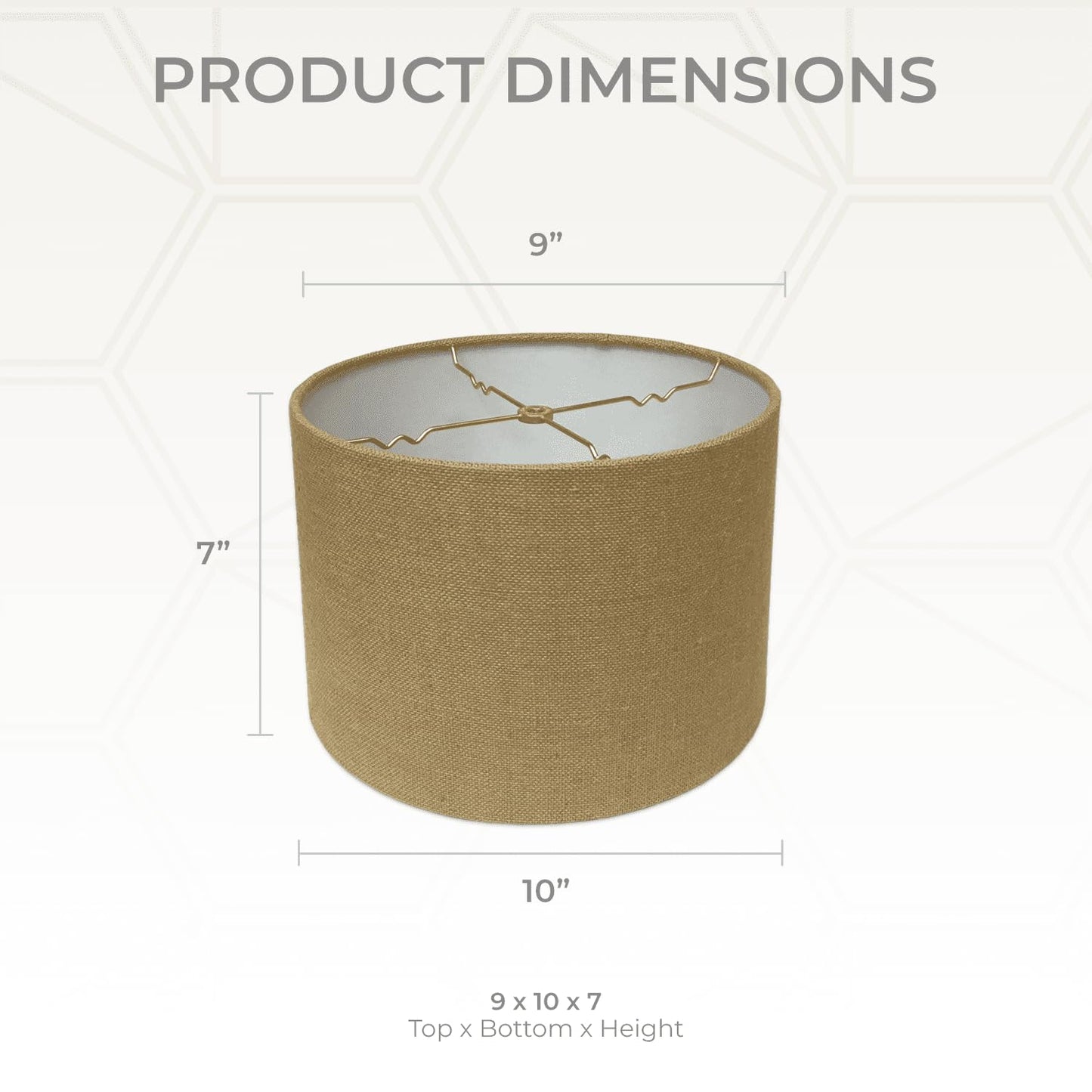 Royal Designs, Inc. Shallow Drum Lamp Shade, HB-610-10BL-2, Burlap, 9 x 10 x 7, 2 Pack