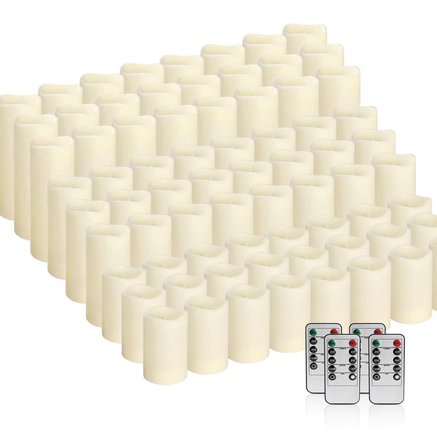 CLTNIKET 72-Pack LED Flameless Candles with Remote Control - Perfect for Home, Parties, and Special Occasions - Create a Magical Ambiance Effortlessly(Three Sizes)