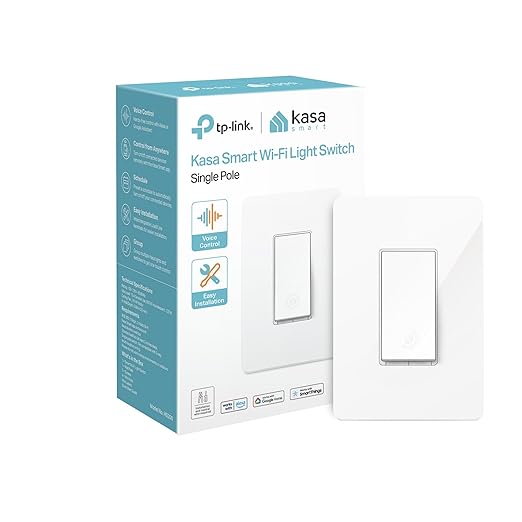 Kasa Smart Light Switch HS200, Single Pole, Needs Neutral Wire, 2.4GHz Wi-Fi Light Switch Works with Google Home, UL Certi...