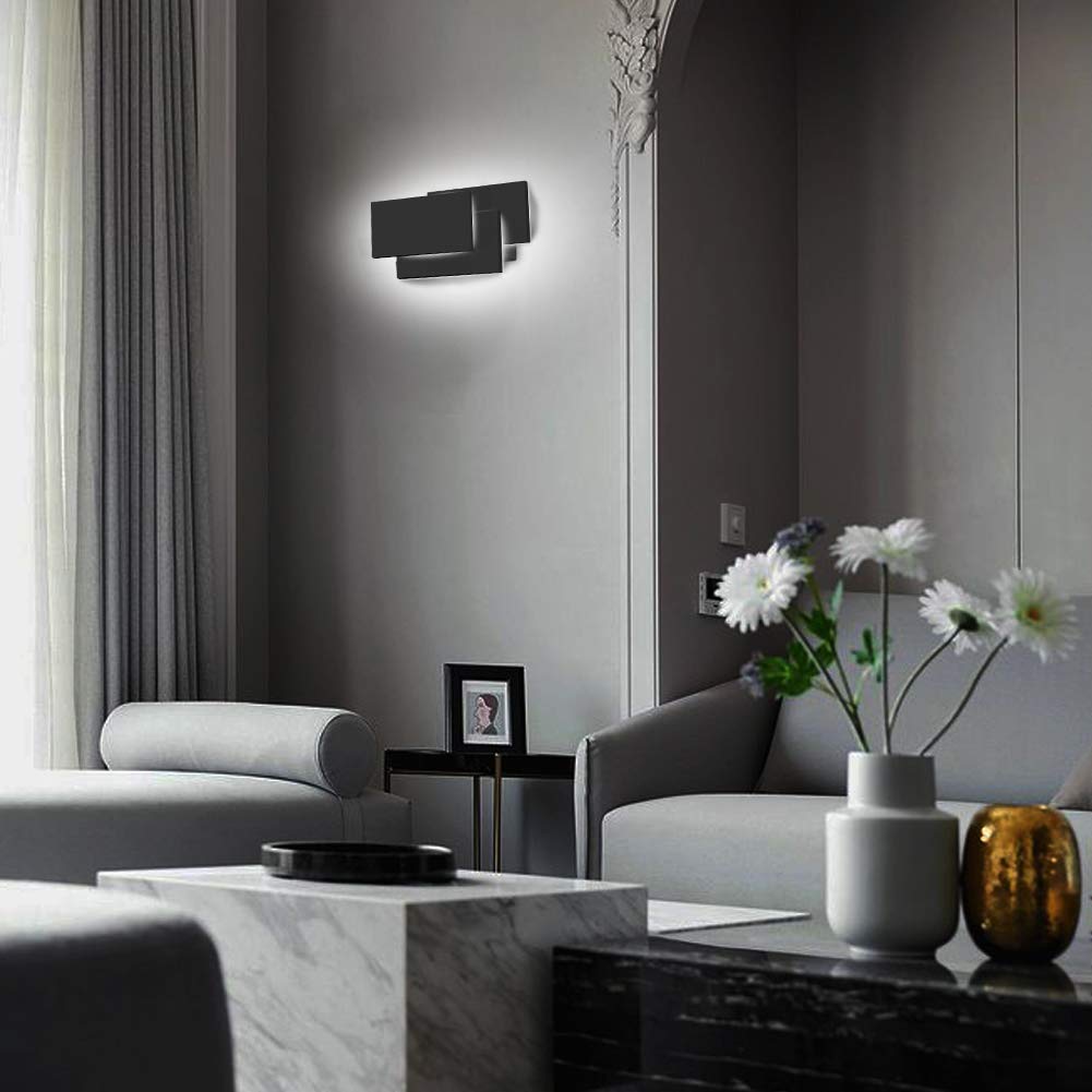 Ralbay 24W Black LED Wall Sconce, Up and Down Mount, Natural White 4000K, 10.3-IN