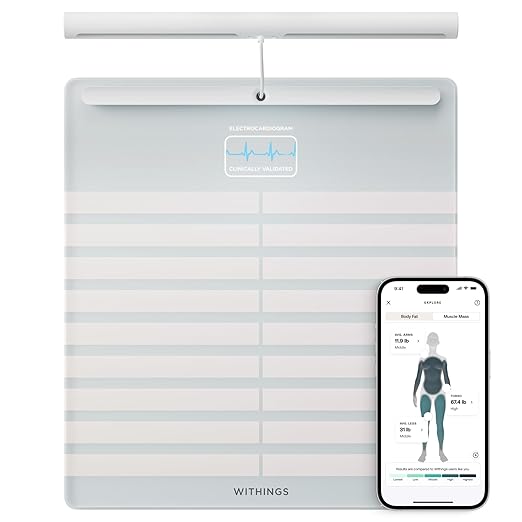 WITHINGS Body Scan - Smart Scale with Segmental Body Composition Analysis, Weighing Scales Body Weight & Vascular Age, Vis...