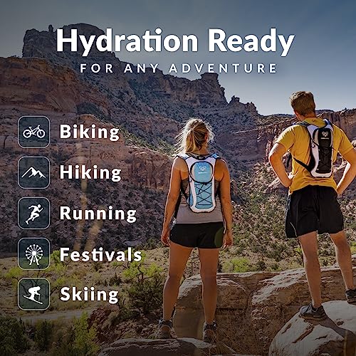 Water Buffalo Hydration Backpack - Lightweight Hydration Pack with 2L Water Bladder - Water Backpack for Hiking, Running, ...