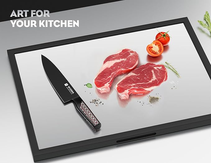 WIZEKA Chef Knife: 8 Inch: Extreme Sharp Kitchen Knife: Full Tang High Carbon Stainless Steel: Chef's knife with Ergonomic Handle with Unique Patterns,Kokopelli Series