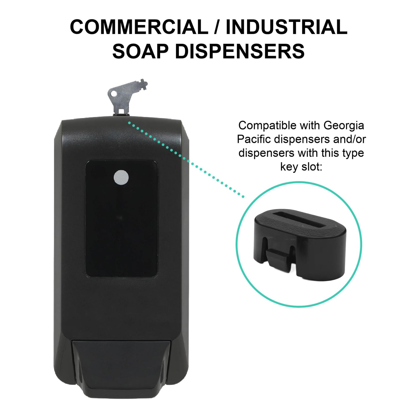 Paper Towel Dispenser Key for Georgia Pacific Commercial Machines - Also Fits GP Toilet Paper and Soap Dispensers, 3-pk