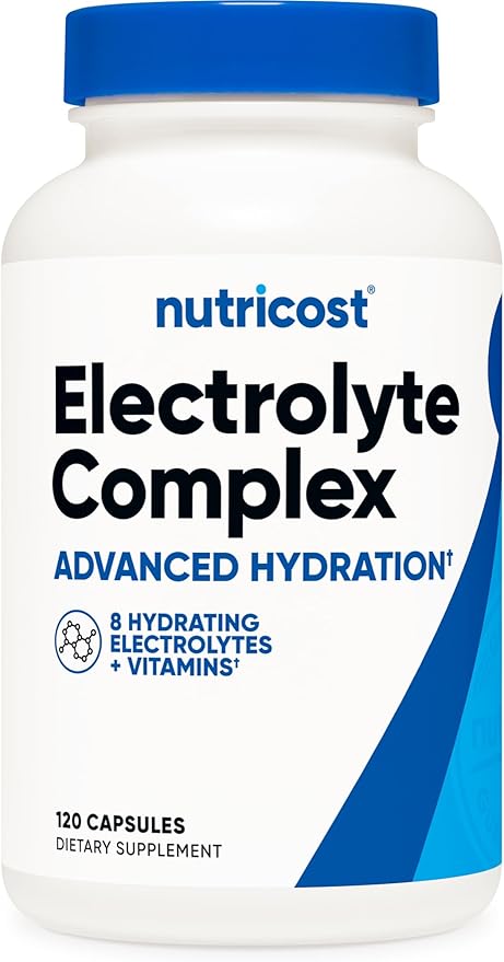 Nutricost Electrolyte Complex Advanced Hydration (120 Capsules) - 8 Hydrating Electrolytes & Vitamins, Gluten Free, Non-GM...