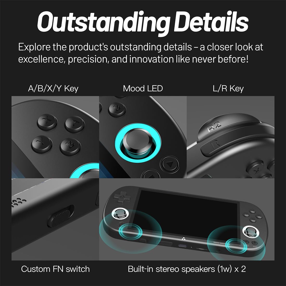 LITNXT TRIMUI Smart PRO with CrossMix OS Handheld Game Console, 4.96 inch IPS Retro Gaming Console Portable Retro Video Game Player with Storage Case, Xmas Gift for Adults