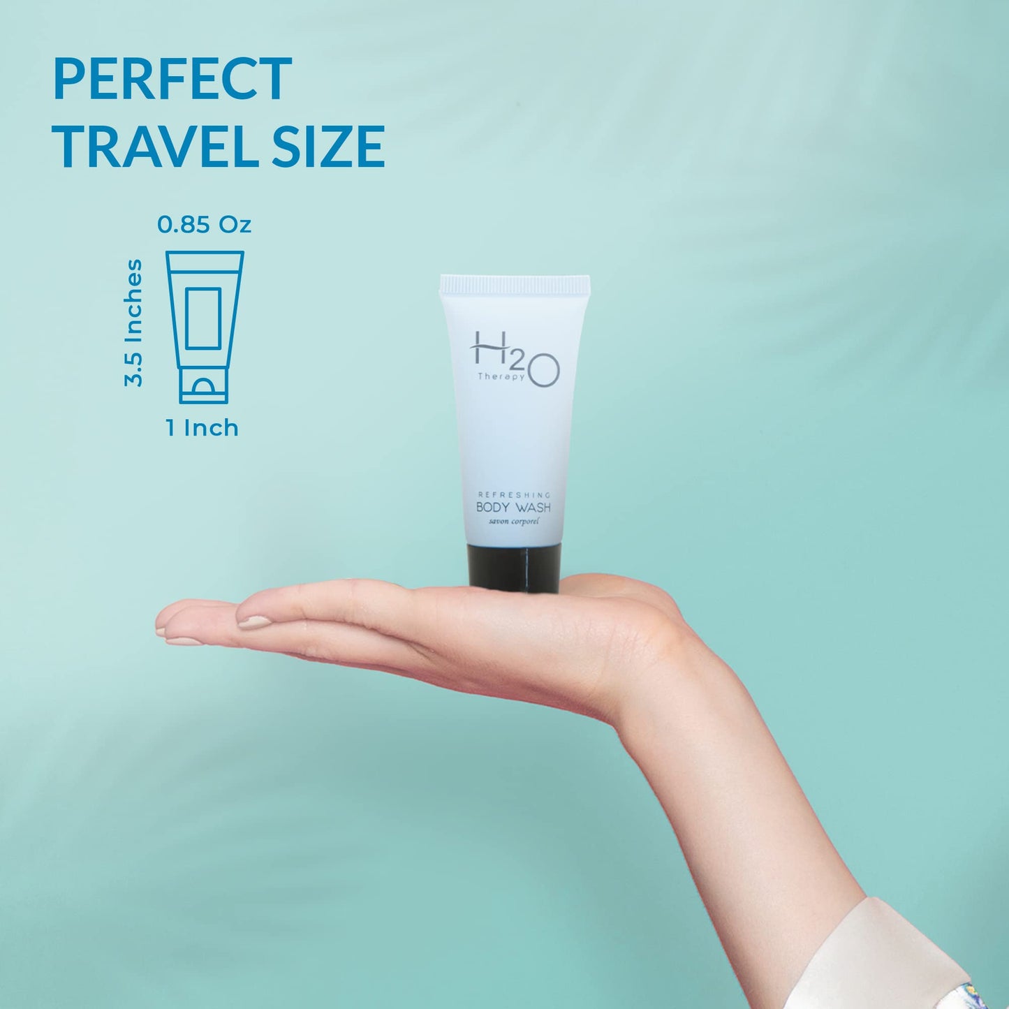 H2O Therapy Body Wash Soap, Travel Size Hotel Hospitality, 0.85 oz (Case of 20)