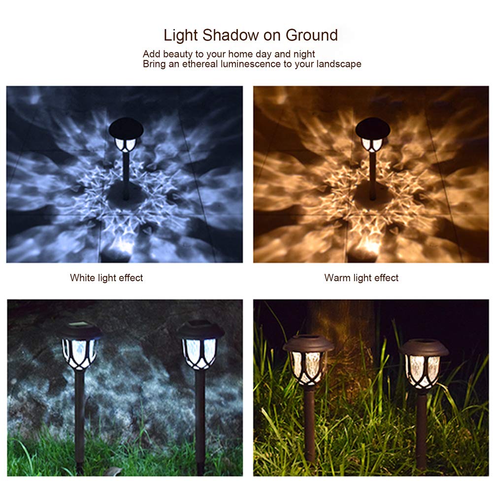 Excmark Solar Pathway Lights - 10 Pack Outdoor Decorative Brown Plastic Garden Lights For Walkway, Sidewalk & Driveway