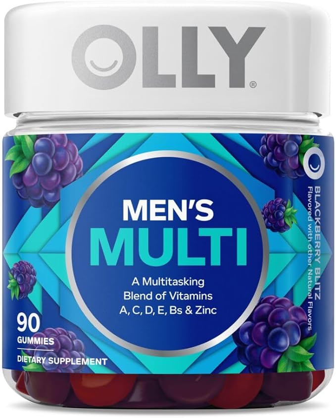OLLY Adult Multivitamin Gummy with Probiotics, Men's Multivitamin Gummy, Immune & Digestive Support, 45-70 Day Supply